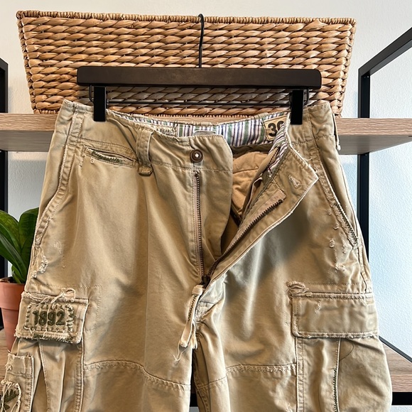 Abercrombie & Fitch Heavy Fatigues Factory Distressed Cargo Shorts w/Pockets, 30 - Picture 5 of 9
